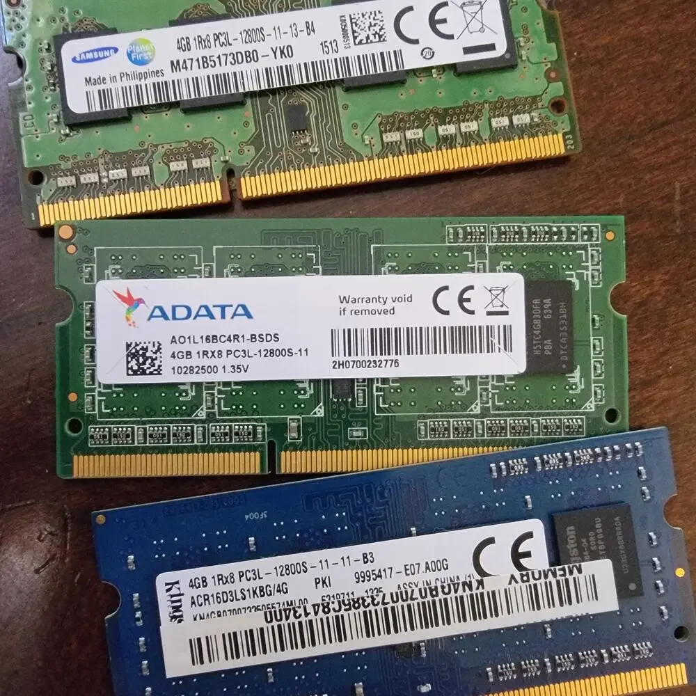 Samsung/ADATA/Kingston 12GB (3x4GB) DDR3L PC3L-12800 SO-DIMM Laptop RAM Kit